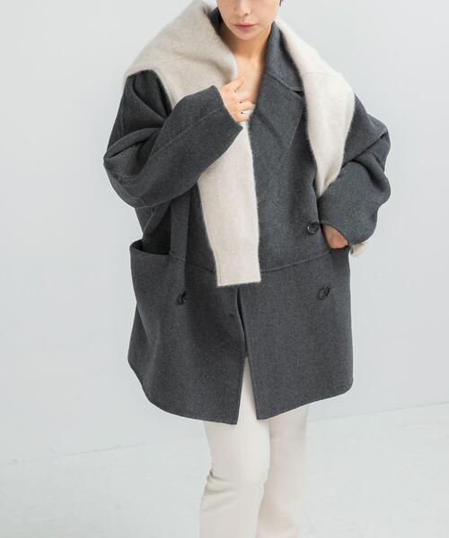 URBAN RESEARCH ROSSO WOMEN（アーバンリサーチ　ロッソ）の「『一部別注カラー』YENN　DOUBLE FACE PEA COAT（ピーコート・レディース・ネイビー/チャコールグレー/ブラウン・FREE）」の7枚目の写真