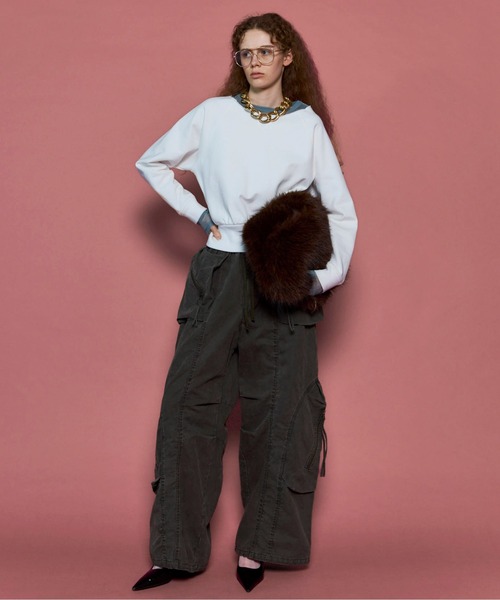 MAISON SPECIAL(メゾンスペシャル)の「Many Pockets Cargo Pants/メニーポケットカーゴパンツ(カーゴパンツ・レディース・ブラック/カーキ/ピンク・36/38)」の7枚目の写真