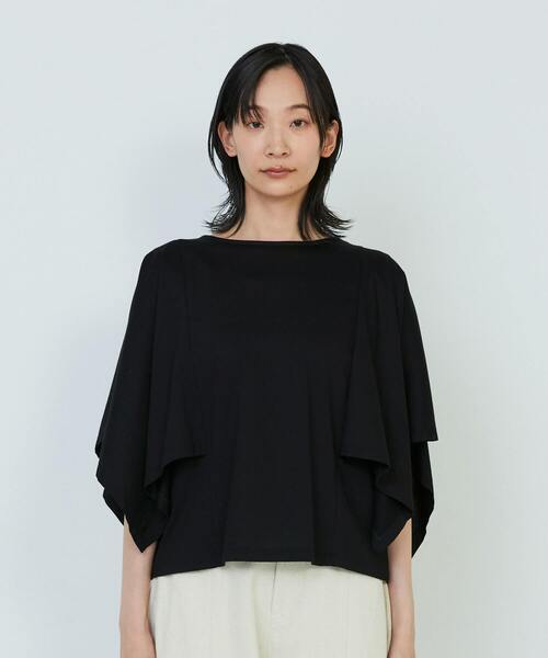 ADIEU TRISTESSE(アデュートリステス)の「ハンカチスリーブシャツ(Tシャツ/カットソー・レディース・オフホワイト/ブラウン/ブラック・FREE)」の4枚目の写真