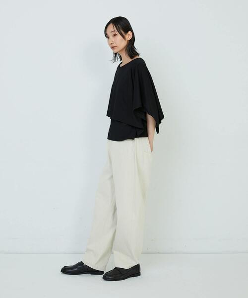 ADIEU TRISTESSE(アデュートリステス)の「ハンカチスリーブシャツ(Tシャツ/カットソー・レディース・オフホワイト/ブラウン/ブラック・FREE)」の8枚目の写真