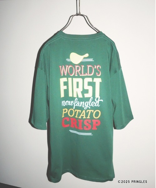 Right-on(ライトオン)の「【Pringles】プリントTシャツ(Tシャツ/カットソー・メンズ・グリーン/ホワイト/パープル・L/XL/M)」の2枚目の写真
