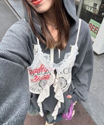 ドロップフリルカットロゴビスチェ