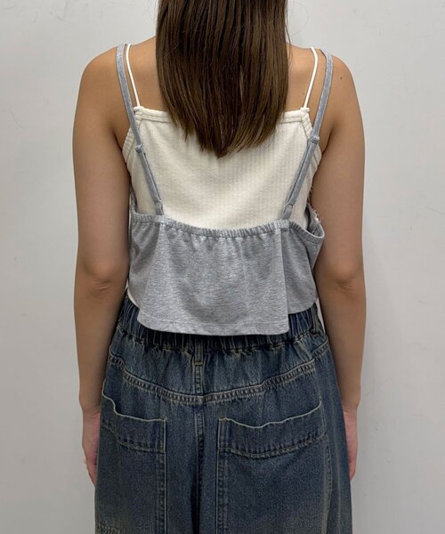 CIAOPANIC（チャオパニック）の「ドロップフリルカットロゴビスチェ（キャミソール・レディース・ベージュ/グレー・ONE SIZE）」の12枚目の写真