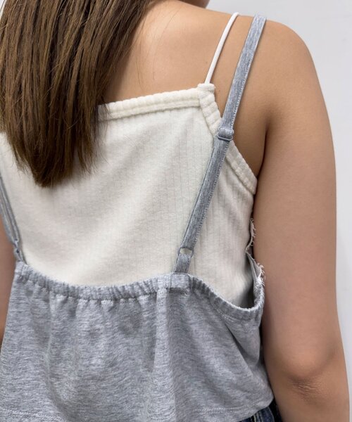 CIAOPANIC（チャオパニック）の「ドロップフリルカットロゴビスチェ（キャミソール・レディース・ベージュ/グレー・ONE SIZE）」の13枚目の写真