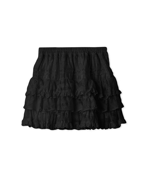 SNIDEL フレアスカショーパン 黒 SNIDEL（スナイデル）の「フレアスカショーパン（その他パンツ