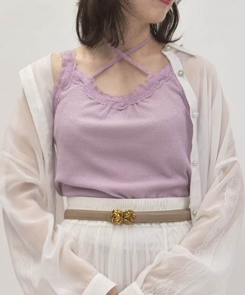 axes femme♡ビッグリボンタンクトップ♡生成り♡ リボンデザインデニムJK[品番：IGAW0006051]｜axes femme