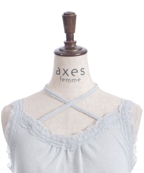 axes femme(アクシーズファム)の「ストラップラメリブタンク(タンクトップ・レディース・ブラック/ラベンダー/ホワイト・FREE)」の14枚目の写真