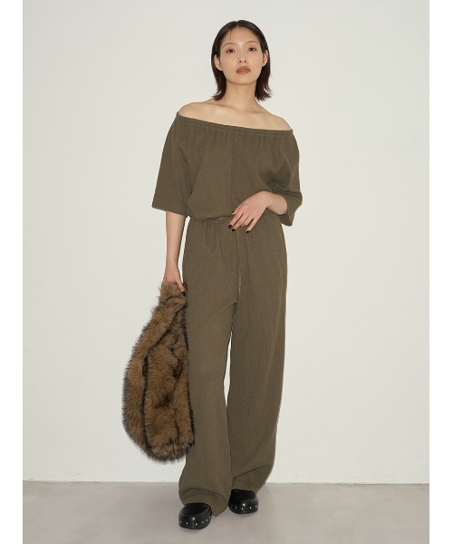 styling/（スタイリング）の「ドローコードオールインワン（つなぎ/オールインワン・レディース・ブラック/カーキ/ブルー・0/1）」の2枚目の写真