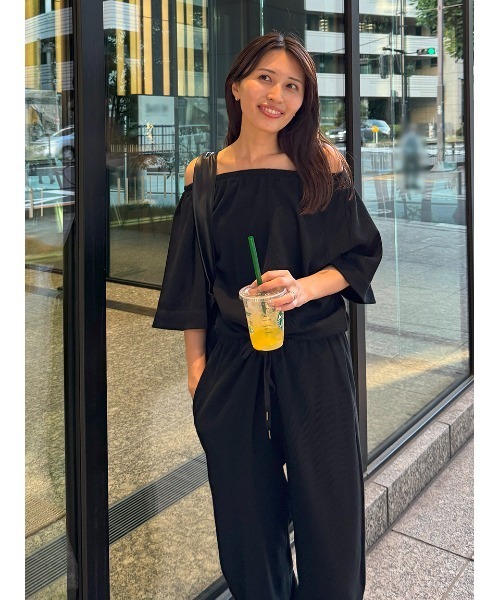 styling/（スタイリング）の「ドローコードオールインワン（つなぎ/オールインワン・レディース・ブラック/カーキ/ブルー・0/1）」の4枚目の写真