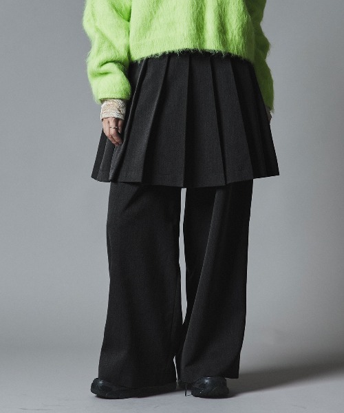 W:Huku(フーク)の「【W:Huku / リンクルフリーツイル】 ドッキング スカート パンツ / Wrinkle-Free Stretch Twill Skirt Pants(その他パンツ・レディース・ブラウン/杢グレー/ブラック・FREE)」の1枚目の写真