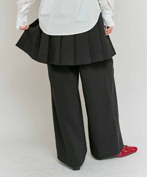 W:Huku(フーク)の「【W:Huku / リンクルフリーツイル】 ドッキング スカート パンツ / Wrinkle-Free Stretch Twill Skirt Pants(その他パンツ・レディース・ブラウン/杢グレー/ブラック・FREE)」の6枚目の写真