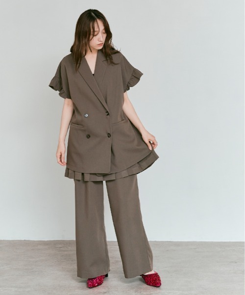 W:Huku(フーク)の「【W:Huku / リンクルフリーツイル】 ドッキング スカート パンツ / Wrinkle-Free Stretch Twill Skirt Pants(その他パンツ・レディース・ブラウン/杢グレー/ブラック・FREE)」の9枚目の写真