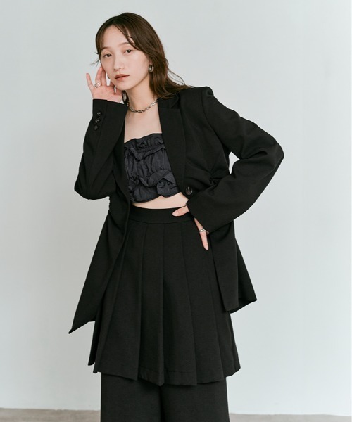 W:Huku(フーク)の「【W:Huku / リンクルフリーツイル】 ドッキング スカート パンツ / Wrinkle-Free Stretch Twill Skirt Pants(その他パンツ・レディース・ブラウン/杢グレー/ブラック・FREE)」の10枚目の写真