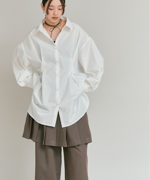 W:Huku(フーク)の「【W:Huku / リンクルフリーツイル】 ドッキング スカート パンツ / Wrinkle-Free Stretch Twill Skirt Pants(その他パンツ・レディース・ブラウン/杢グレー/ブラック・FREE)」の12枚目の写真