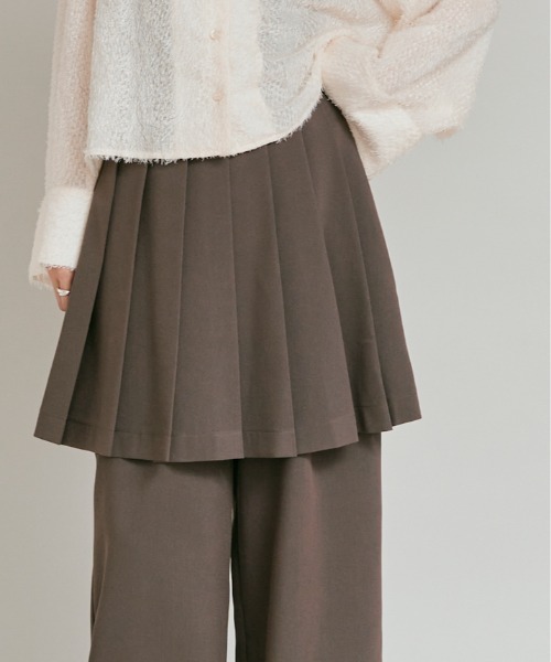 W:Huku(フーク)の「【W:Huku / リンクルフリーツイル】 ドッキング スカート パンツ / Wrinkle-Free Stretch Twill Skirt Pants(その他パンツ・レディース・ブラウン/杢グレー/ブラック・FREE)」の13枚目の写真