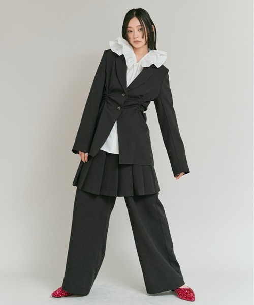 W:Huku(フーク)の「【W:Huku / リンクルフリーツイル】 ドッキング スカート パンツ / Wrinkle-Free Stretch Twill Skirt Pants(その他パンツ・レディース・ブラウン/杢グレー/ブラック・FREE)」の17枚目の写真