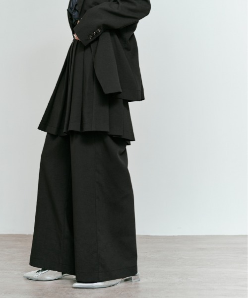 W:Huku(フーク)の「【W:Huku / リンクルフリーツイル】 ドッキング スカート パンツ / Wrinkle-Free Stretch Twill Skirt Pants(その他パンツ・レディース・ブラウン/杢グレー/ブラック・FREE)」の18枚目の写真