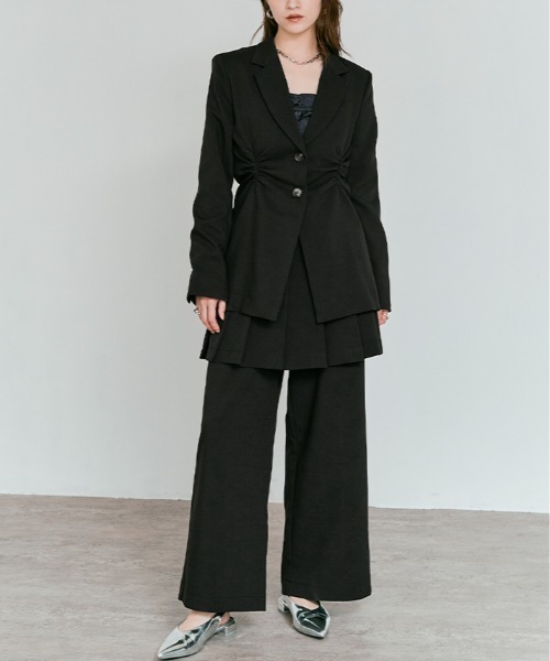 W:Huku(フーク)の「【W:Huku / リンクルフリーツイル】 ドッキング スカート パンツ / Wrinkle-Free Stretch Twill Skirt Pants(その他パンツ・レディース・ブラウン/杢グレー/ブラック・FREE)」の19枚目の写真