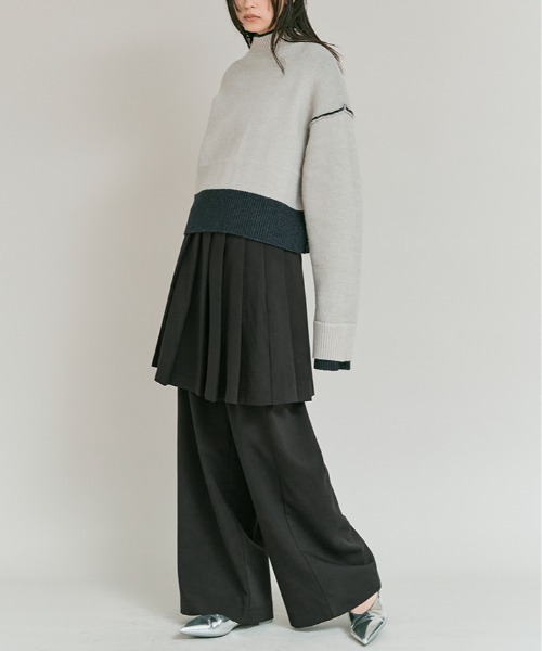 W:Huku(フーク)の「【W:Huku / リンクルフリーツイル】 ドッキング スカート パンツ / Wrinkle-Free Stretch Twill Skirt Pants(その他パンツ・レディース・ブラウン/杢グレー/ブラック・FREE)」の20枚目の写真