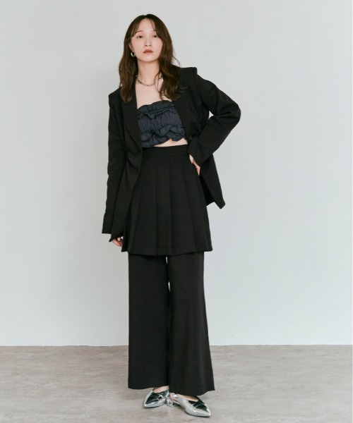 W:Huku(フーク)の「【W:Huku / リンクルフリーツイル】 ドッキング スカート パンツ / Wrinkle-Free Stretch Twill Skirt Pants(その他パンツ・レディース・ブラウン/杢グレー/ブラック・FREE)」の21枚目の写真
