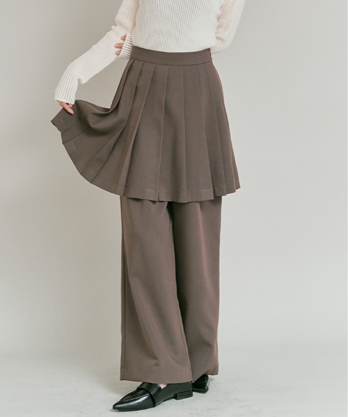 W:Huku(フーク)の「【W:Huku / リンクルフリーツイル】 ドッキング スカート パンツ / Wrinkle-Free Stretch Twill Skirt Pants(その他パンツ・レディース・ブラウン/杢グレー/ブラック・FREE)」の22枚目の写真