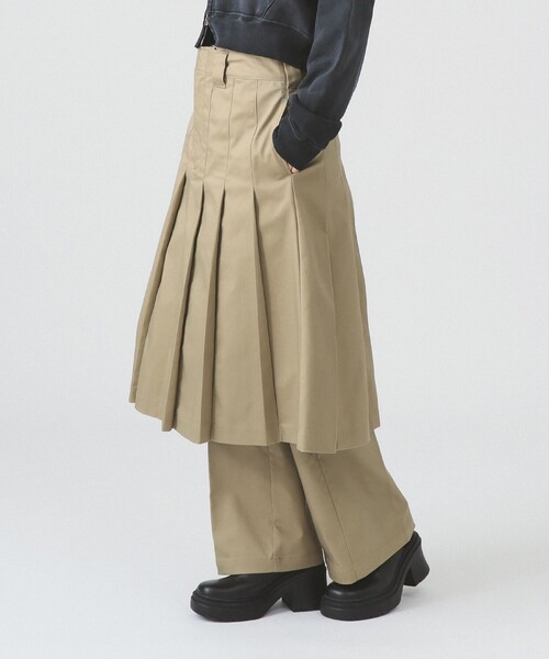 Dickies（ディッキーズ）の「【別注】Dickies / レイヤード スカート パンツ（その他パンツ・レディース・チャコールグレー/カーキ・0/1）」の6枚目の写真
