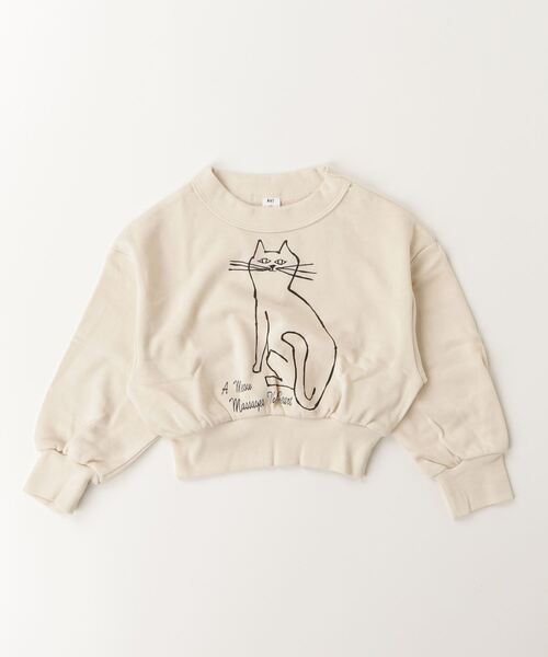 NHT（エヌエイチティー）の「NHT/エヌエイチティー cat　ドルマンショートトレーナー（スウェット・キッズ・ラベンダー/アイボリー/チャコールグレー・140cm/130cm/120cm/160cm/150cm/110cm）」の13枚目の写真
