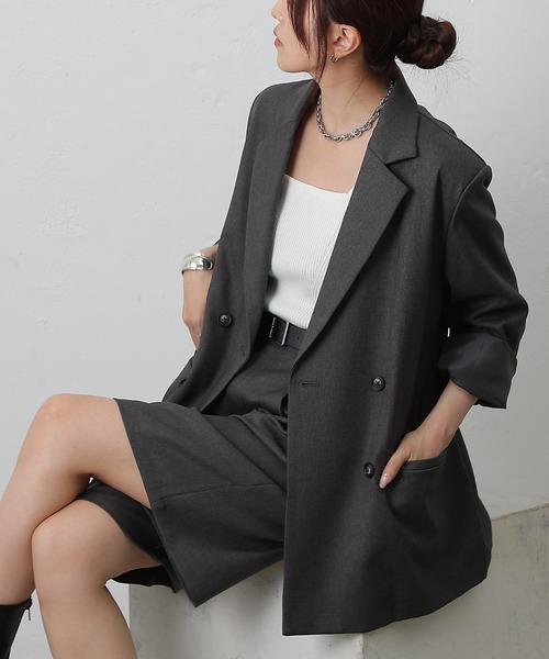 COLONY 2139(コロニートゥーワンスリーナイン)の「ウールライクオーバーテーラードジャケット(テーラードジャケット・レディース・ブラウン/チャコールグレー/ブラック・MEDIUM/SMALL)」の3枚目の写真