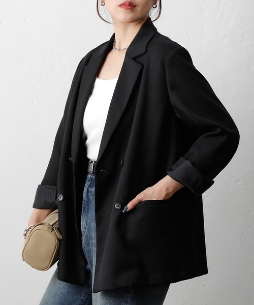 COLONY 2139(コロニートゥーワンスリーナイン)の「ウールライクオーバーテーラードジャケット(テーラードジャケット・レディース・ブラウン/チャコールグレー/ブラック・MEDIUM/SMALL)」の2枚目の写真