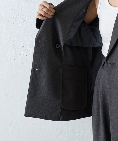 COLONY 2139(コロニートゥーワンスリーナイン)の「ウールライクオーバーテーラードジャケット(テーラードジャケット・レディース・ブラウン/チャコールグレー/ブラック・MEDIUM/SMALL)」の15枚目の写真