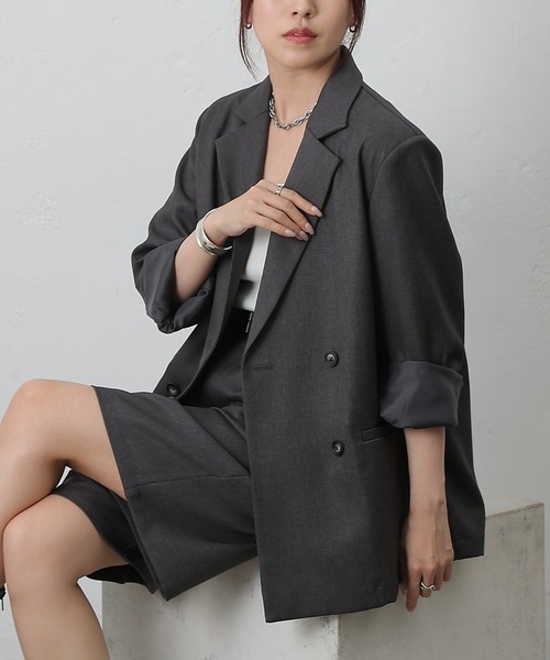 COLONY 2139(コロニートゥーワンスリーナイン)の「ウールライクオーバーテーラードジャケット(テーラードジャケット・レディース・ブラウン/チャコールグレー/ブラック・MEDIUM/SMALL)」の17枚目の写真