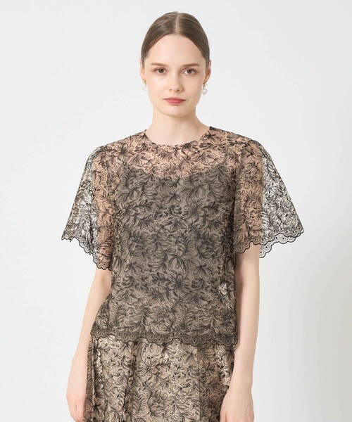 セール】レースフラワーチュールTブラウス（シャツ/ブラウス）｜ANAYI