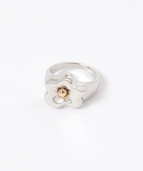 niko and...（ニコアンド）の「バイカラーフラワーリング（リング・レディース・イエロー/グレー・0）」の2枚目の写真