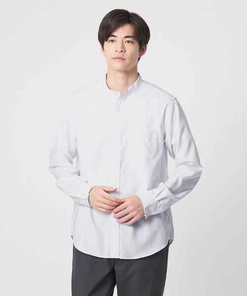 セール】W/R オックス バンドカラー シャツ（シャツ/ブラウス）｜green