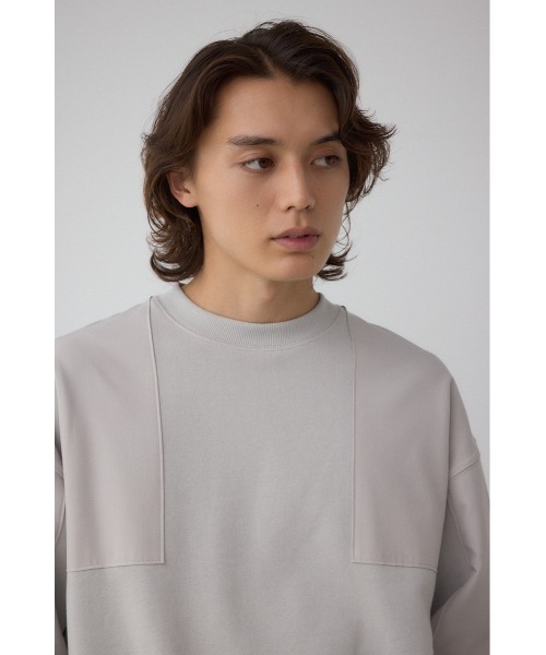 AZUL by moussy(アズールバイマウジー)の「クロスパネルスウェット(スウェット・メンズ・カーキ/ブラック/ライトグレー/ダークネイビー・SMALL/LARGE/MEDIUM)」の7枚目の写真