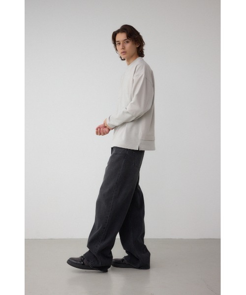 AZUL by moussy(アズールバイマウジー)の「クロスパネルスウェット(スウェット・メンズ・カーキ/ブラック/ライトグレー/ダークネイビー・SMALL/LARGE/MEDIUM)」の8枚目の写真