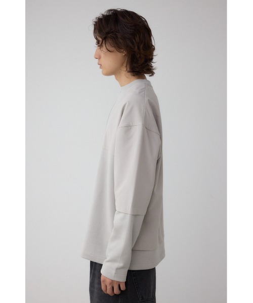 AZUL by moussy(アズールバイマウジー)の「クロスパネルスウェット(スウェット・メンズ・カーキ/ブラック/ライトグレー/ダークネイビー・SMALL/LARGE/MEDIUM)」の10枚目の写真