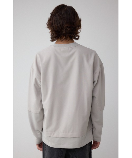 AZUL by moussy(アズールバイマウジー)の「クロスパネルスウェット(スウェット・メンズ・カーキ/ブラック/ライトグレー/ダークネイビー・SMALL/LARGE/MEDIUM)」の11枚目の写真
