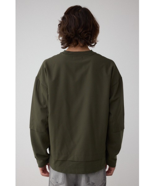 AZUL by moussy(アズールバイマウジー)の「クロスパネルスウェット(スウェット・メンズ・カーキ/ブラック/ライトグレー/ダークネイビー・SMALL/LARGE/MEDIUM)」の22枚目の写真