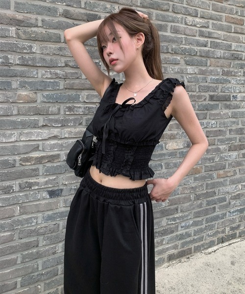 anyonemore（エニワンモア）の「サイドライン配色トラックトレーニングパンツ（その他パンツ・レディース・ブラウン/ブラック・FREE）」の6枚目の写真