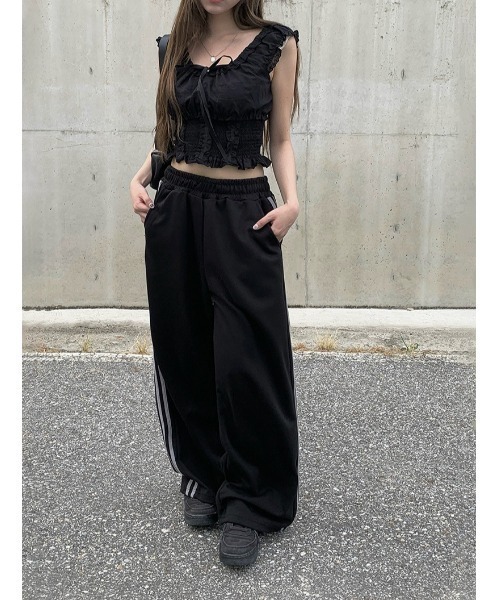 anyonemore（エニワンモア）の「サイドライン配色トラックトレーニングパンツ（その他パンツ・レディース・ブラウン/ブラック・FREE）」の12枚目の写真