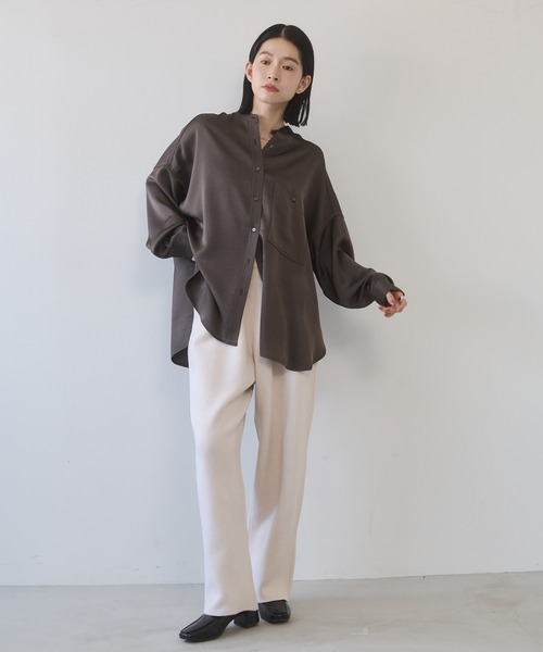 hunch（ハンチ）の「ニット ワイドパンツ（その他パンツ・レディース・ダークブラウン/アイボリー/ブラック・FREE）」の5枚目の写真