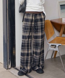 CHAN ME | チェックイージーワイドパンツ(その他パンツ)
