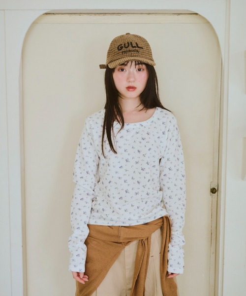 【common gull products】小さなお花畑のワッフルロンTEE M common gull products.(コモンガルプロダクツ)の「小さな