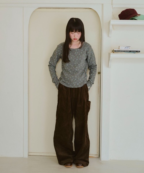 小さなお花畑のワッフルロンTEE（Tシャツ/カットソー）｜common