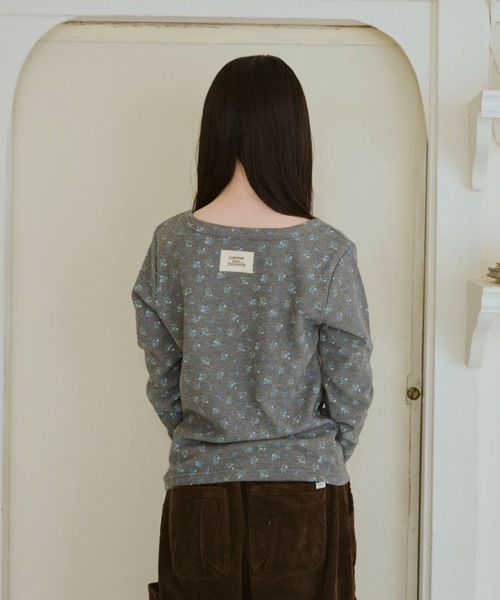 【common gull products】小さなお花畑のワッフルロンTEE M common gull products.（コモンガルプロダクツ）の「小さな