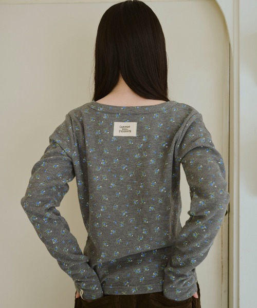 【common gull products】小さなお花畑のワッフルロンTEE M common gull products.（コモンガルプロダクツ）の「小さな