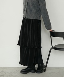 PUTOMAYO ティアード　ベロア　スカート　黒 PUTOMAYO ティアード ベロア スカート 黒 - メルカリ