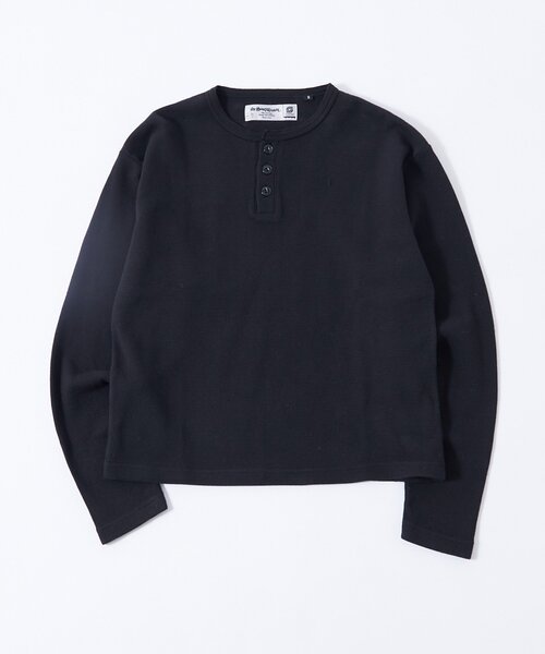 Sourcream（サワークリーム）の「【Sourcream】ワッフルヘンリーネックトップス（Tシャツ/カットソー・レディース・ブラック/ホワイト/グレー/ネイビー/ブラック系その他・LARGE/MEDIUM/SMALL）」の3枚目の写真