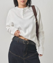 Sourcream（サワークリーム）の「【UNISEX】Sourcreamワッフルヘンリーネックトップス（Tシャツ/カットソー）」